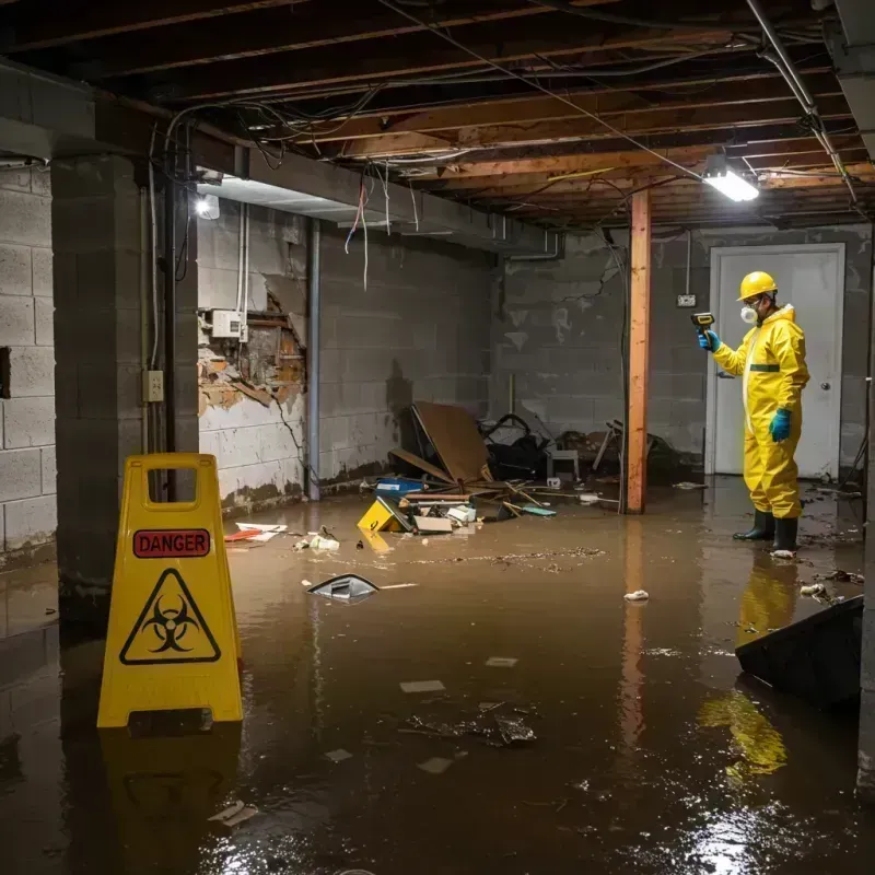 Flooded Basement Electrical Hazard in Stark County, IL Property